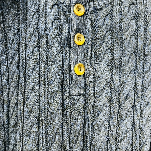 St. John’s Bay Men’s Sz Large 100% Cotton Blue Cable Knit Pullover Sweater - Picture 4 of 7